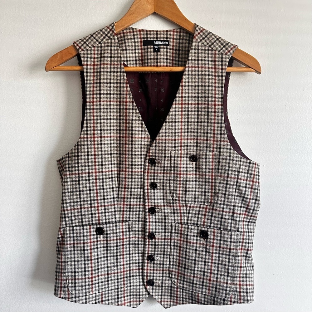 Murano Men's Checkered Blazer